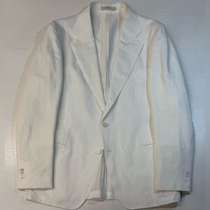 SUITSUPPLY White Linen Cotton Havana Blazer 46R XL